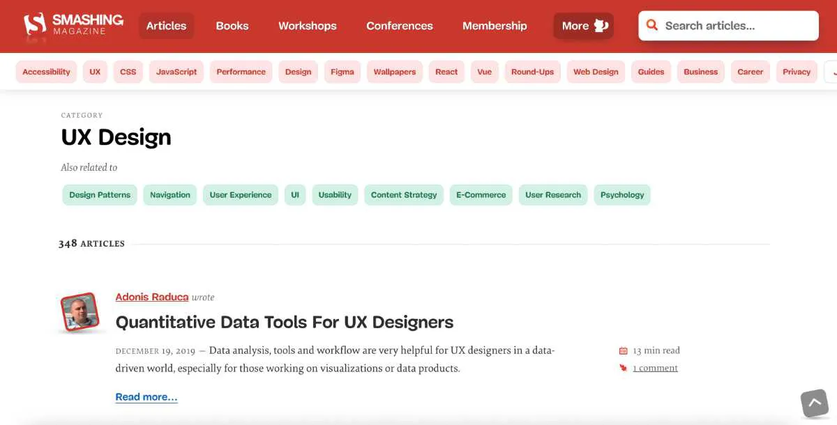 Blog UX hàng đầu - Tạp chí Smashing