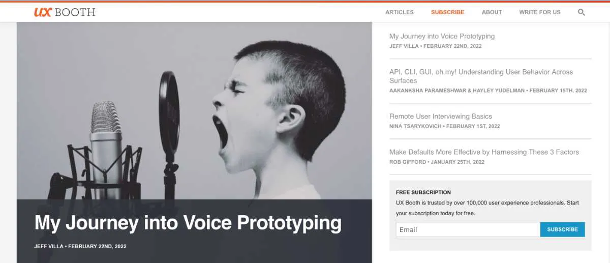 Blog UX hàng đầu - UX Booth