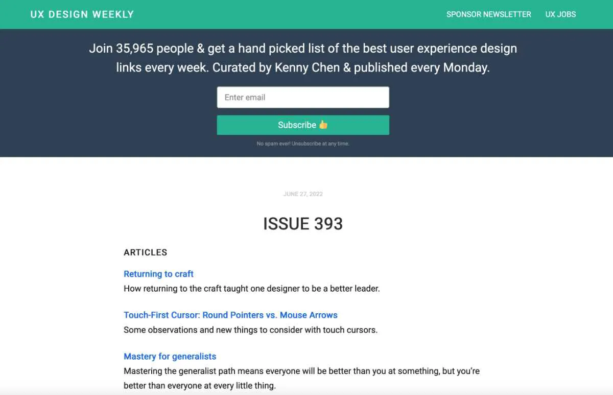 Blog UX hàng đầu - UX Design Weekly